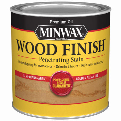 MINWAX, Minwax Wood Finish Semi-Transparent Golden Pecan Oil-Based Wood Stain 1/2 pt. (Pack of 4)