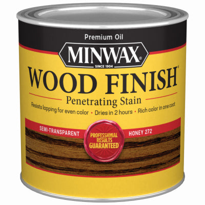 MINWAX, Minwax Wood Finish Semi-Transparent Honey Oil-Based Oil Wood Stain 0.5 Pt.