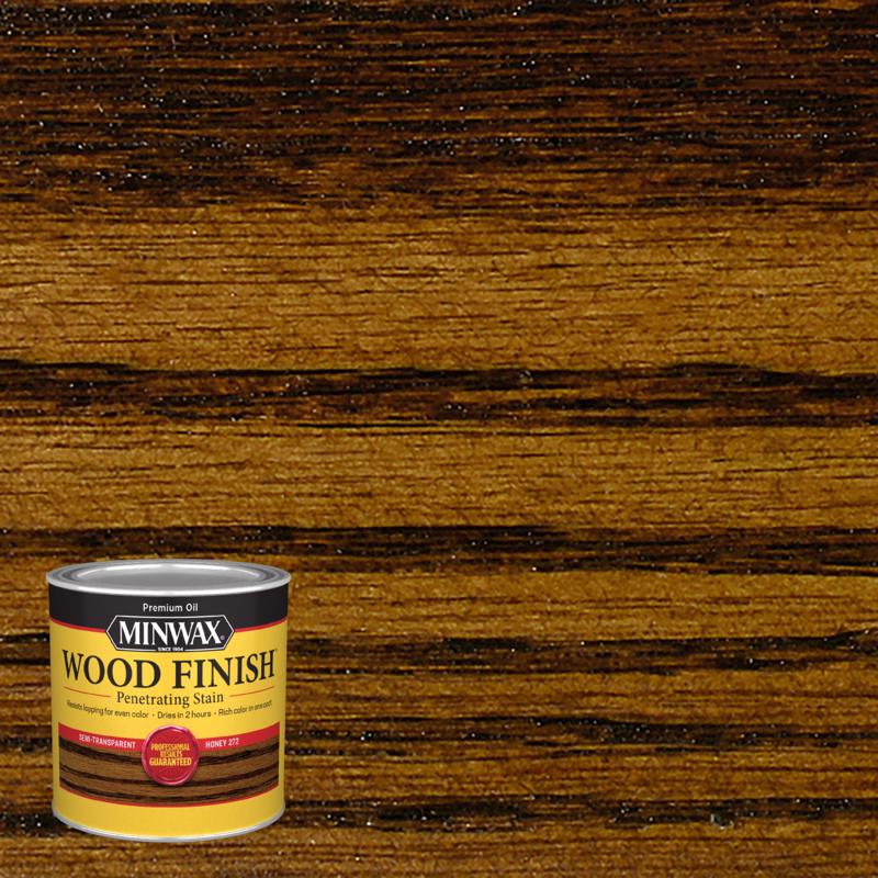 MINWAX, Minwax Wood Finish Semi-Transparent Honey Oil-Based Oil Wood Stain 0.5 Pt.