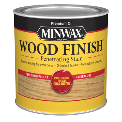 MINWAX, Minwax Wood Finish Semi-Transparent Natural Oil-Based Wood Stain 0.5 pt. (Pack of 4)