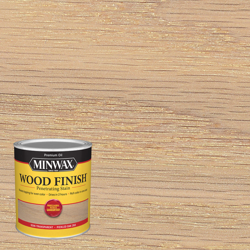 MINWAX, Minwax Wood Finish Semi-Transparent Pickled Oak Oil-Based Wood Stain 1 Qt.