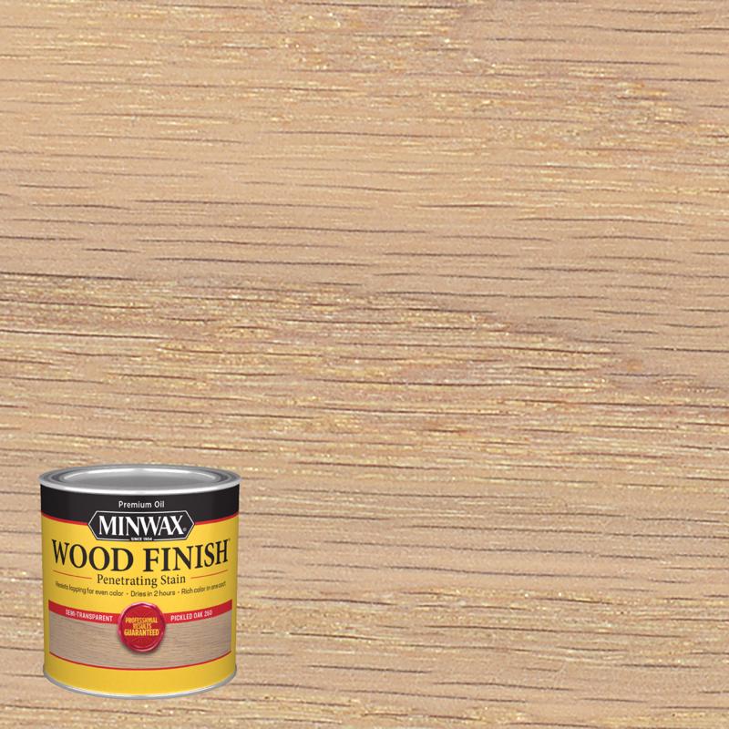 MINWAX, Minwax Wood Finish Semi-Transparent Pickled Oak Oil-Based Wood Stain 1/2 pt.