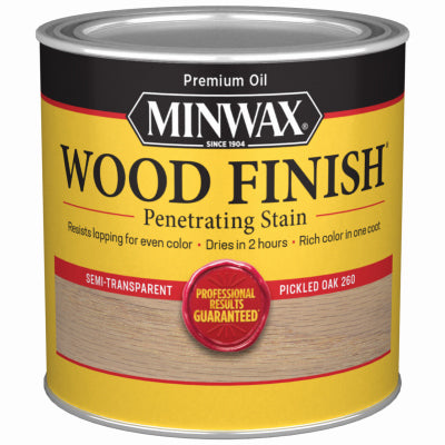 MINWAX, Minwax Wood Finish Semi-Transparent Pickled Oak Oil-Based Wood Stain 1/2 pt.