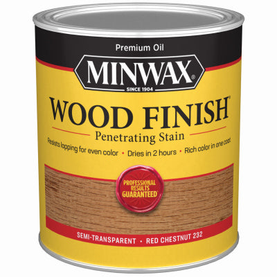 MINWAX, Minwax Wood Finish Semi-Transparent Red Chestnut Oil-Based Oil Wood Stain 1 qt. (Pack of 4)