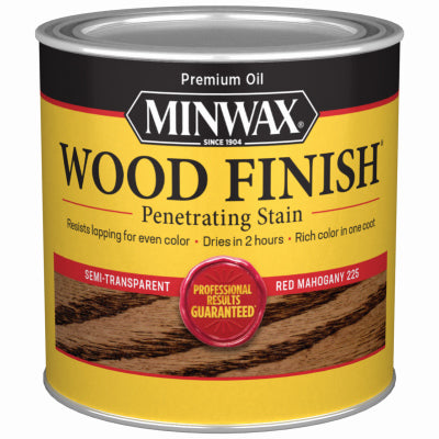 MINWAX, Minwax Wood Finish Semi-Transparent Red Mahogany Oil-Based Wood Stain 0.5 pt. (Pack of 4)