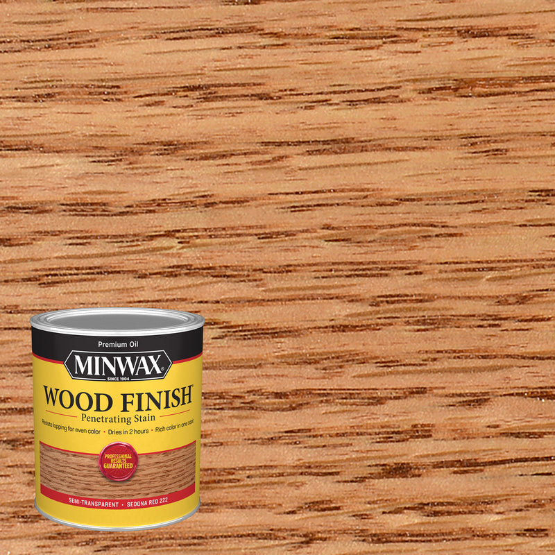 MINWAX, Minwax Wood Finish Semi-Transparent Sedona Red Oil-Based Oil Wood Stain 1 qt. (Pack of 4)