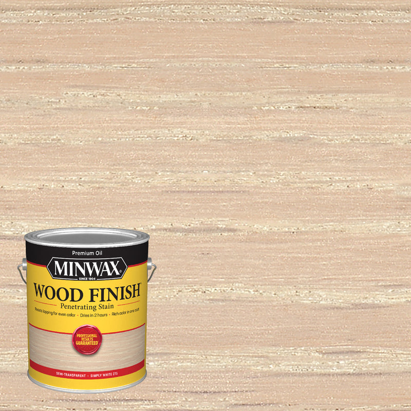 MINWAX, Minwax Wood Finish Semi-Transparent Simply White Oil-Based Penetrating Wood Stain 1 gal (Pack of 2)