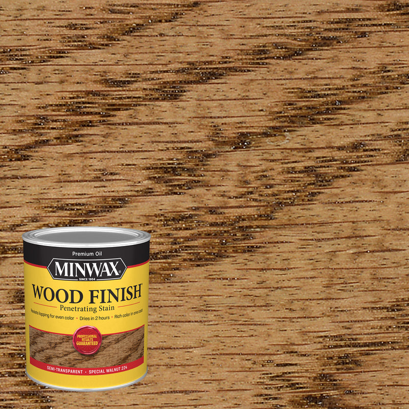 MINWAX, Minwax Wood Finish Semi-Transparent Special Walnut Oil-Based Stain 1 qt. (Pack of 4)