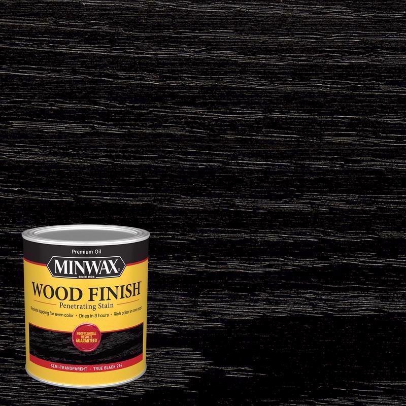 MINWAX, Minwax Wood Finish Semi-Transparent True Black Oil-Based Penetrating Wood Finish 1 qt
