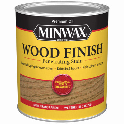 MINWAX, Minwax Wood Finish Semi-Transparent Weathered Oak Oil-Based Oil Wood Stain 1 Qt.