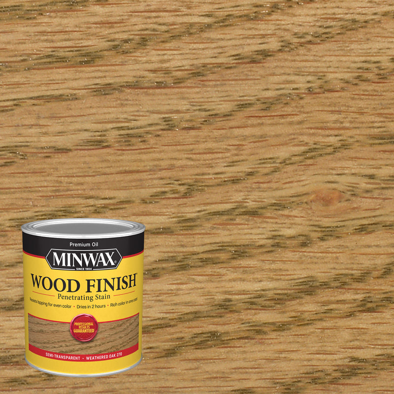 MINWAX, Minwax Wood Finish Semi-Transparent Weathered Oak Oil-Based Oil Wood Stain 1 Qt.