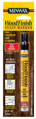 MINWAX, Minwax Wood Finish Stain Marker Semi-Transparent Dark Walnut Oil-Based Stain Marker 0.33 oz