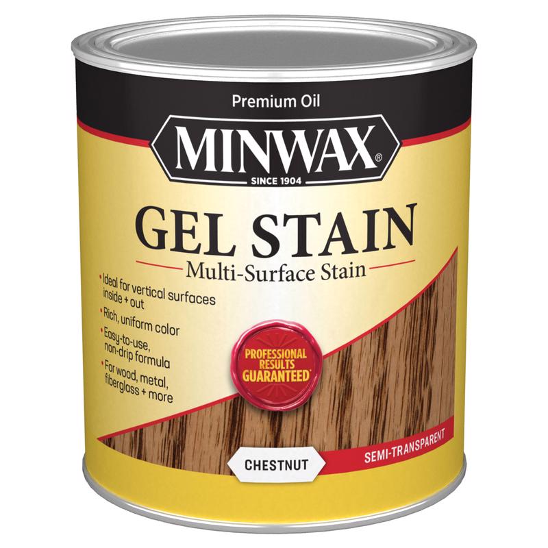 MINWAX, Minwax Wood Finish Transparent Low Luster Chestnut Oil-Based Gel Stain 1 Qt.