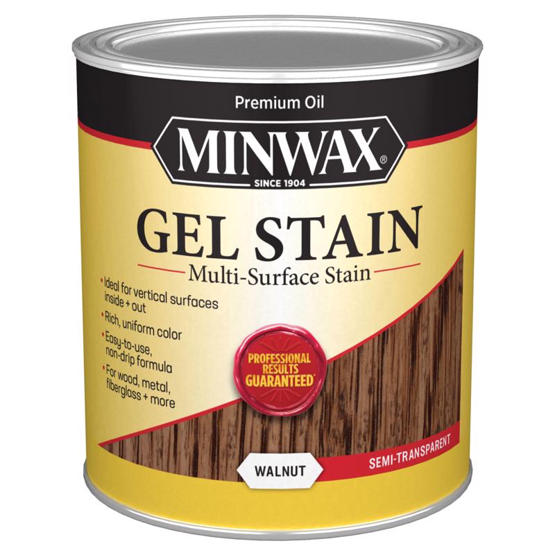 MINWAX, Minwax Wood Finish Transparent Low Luster Walnut Oil-Based Gel Stain 1 Qt.