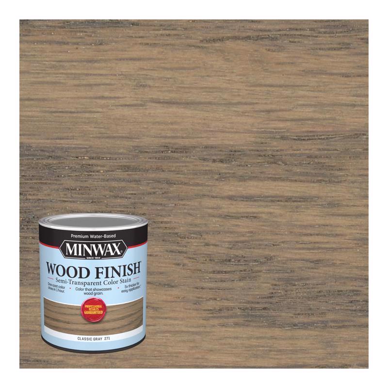 MINWAX, Minwax Wood Finish Water-Based Semi-Transparent Classic Gray Water-Based Wood Stain 1 qt (Pack of 4)
