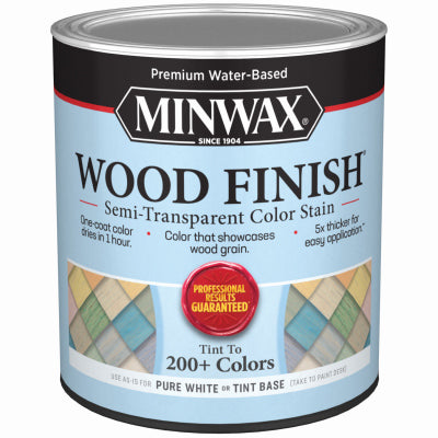 MINWAX, Minwax Wood Finish Water-Based Semi-Transparent Pure White Tint Base Water-Based Wood Stain 1 qt (Pack of 4)