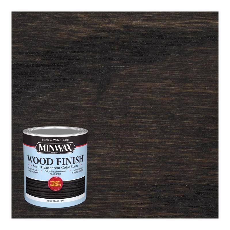 MINWAX, Minwax Wood Finish Water-Based Semi-Transparent True Black Water-Based Wood Stain 1 qt (Pack of 4)