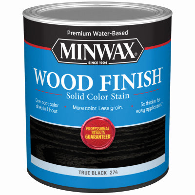 MINWAX, Minwax Wood Finish Water-Based Solid True Black Water-Based Wood Stain 1 qt (Pack of 4)