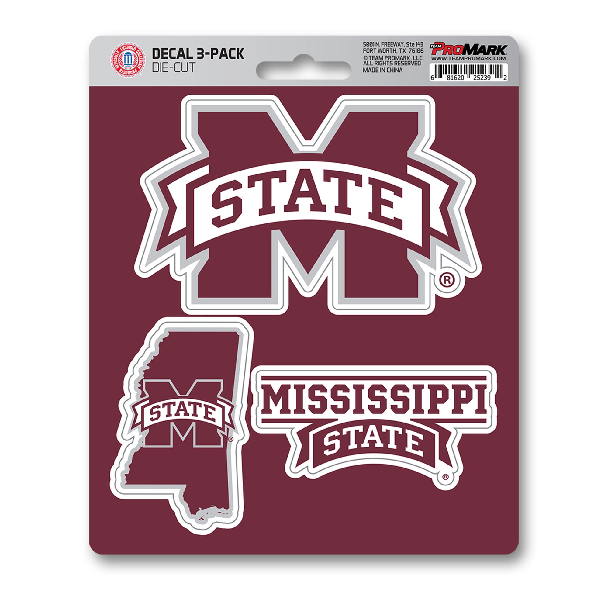 FANMATS, Mississippi State University 3 Piece Decal Sticker Set