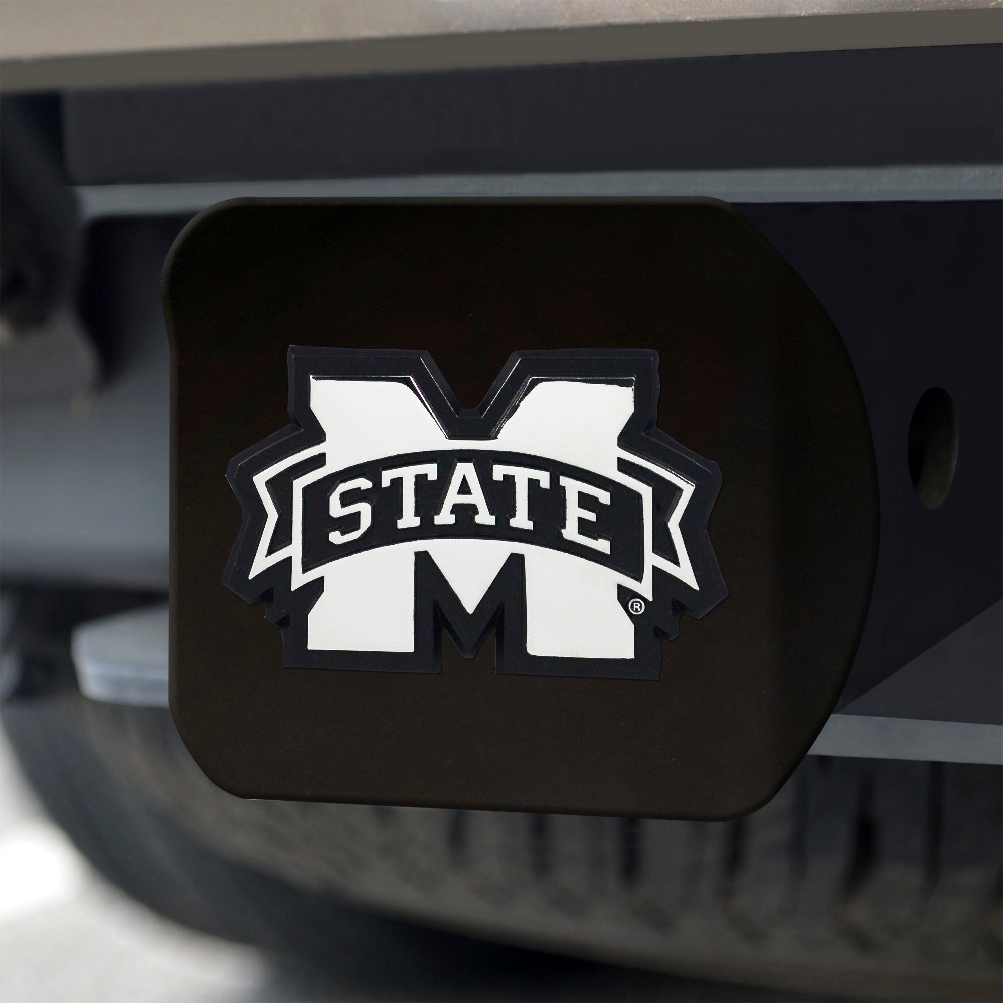FANMATS, Mississippi State University Black Metal Hitch Cover