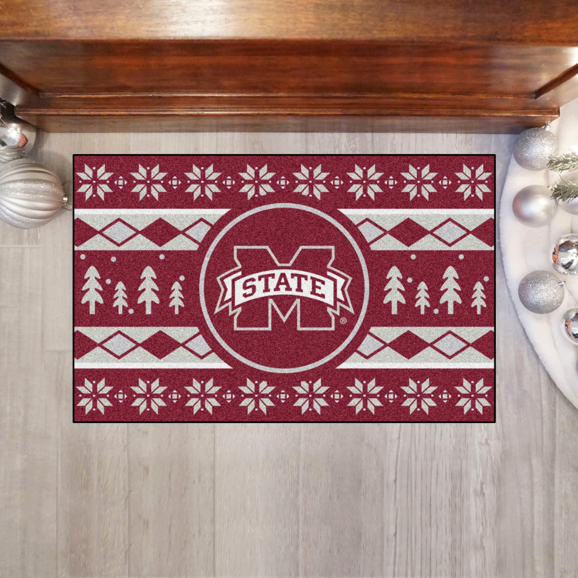 FANMATS, Mississippi State University Holiday Sweater Rug - 19in. x 30in.