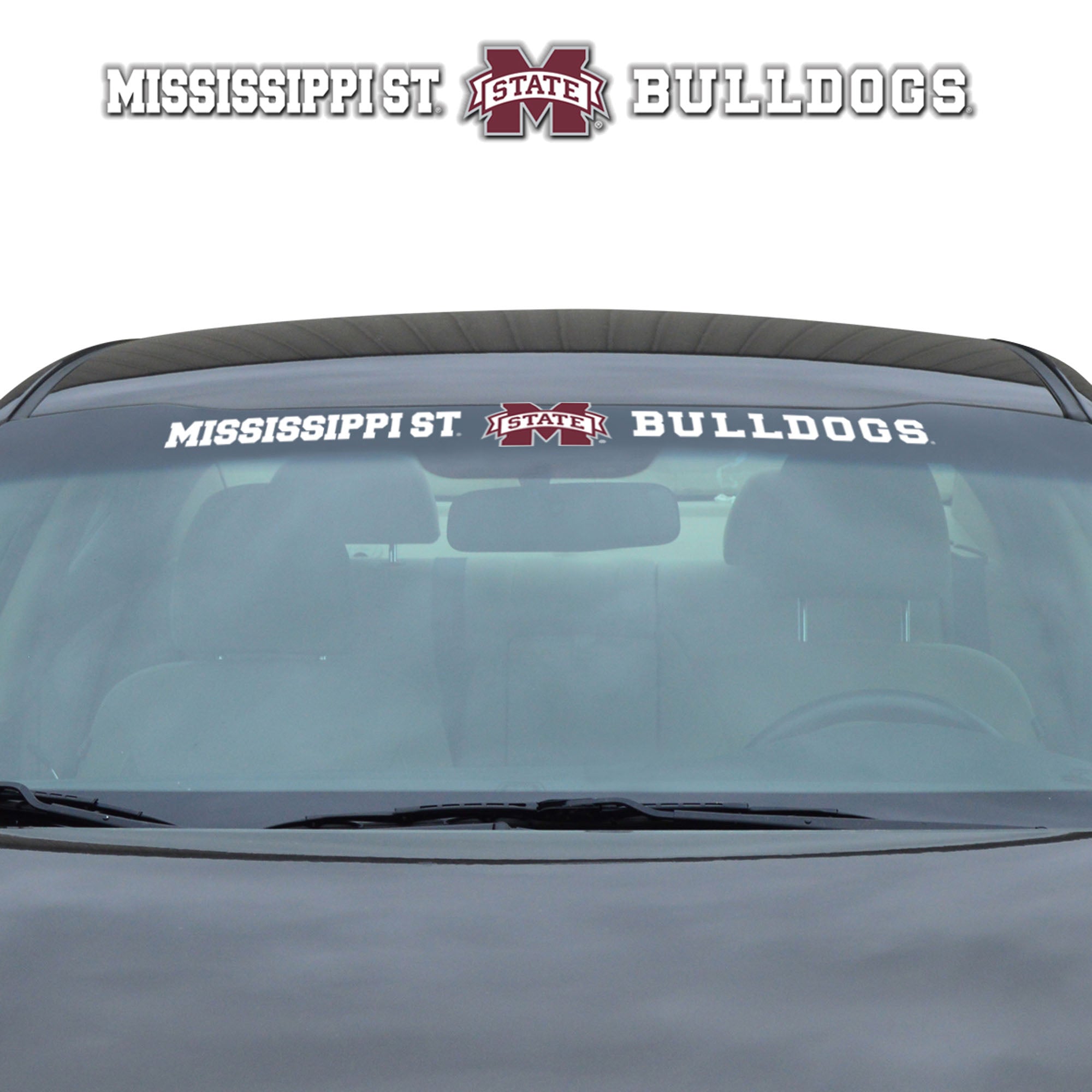 FANMATS, Mississippi State University Sun Stripe Windshield Decal 3.25 in. x 34 in.