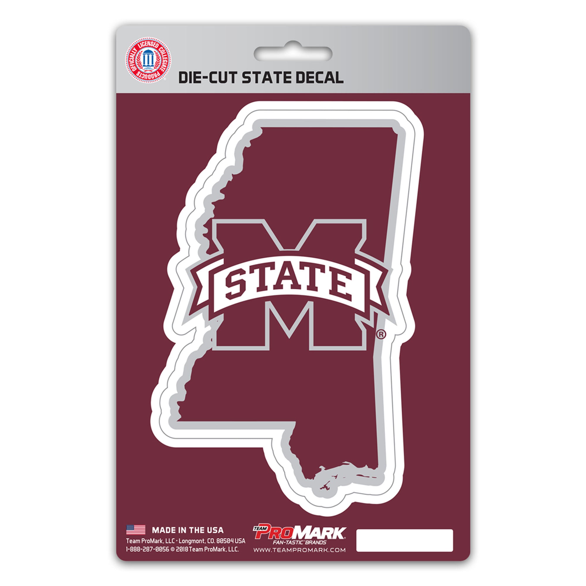 FANMATS, Mississippi State University Team State Decal Sticker