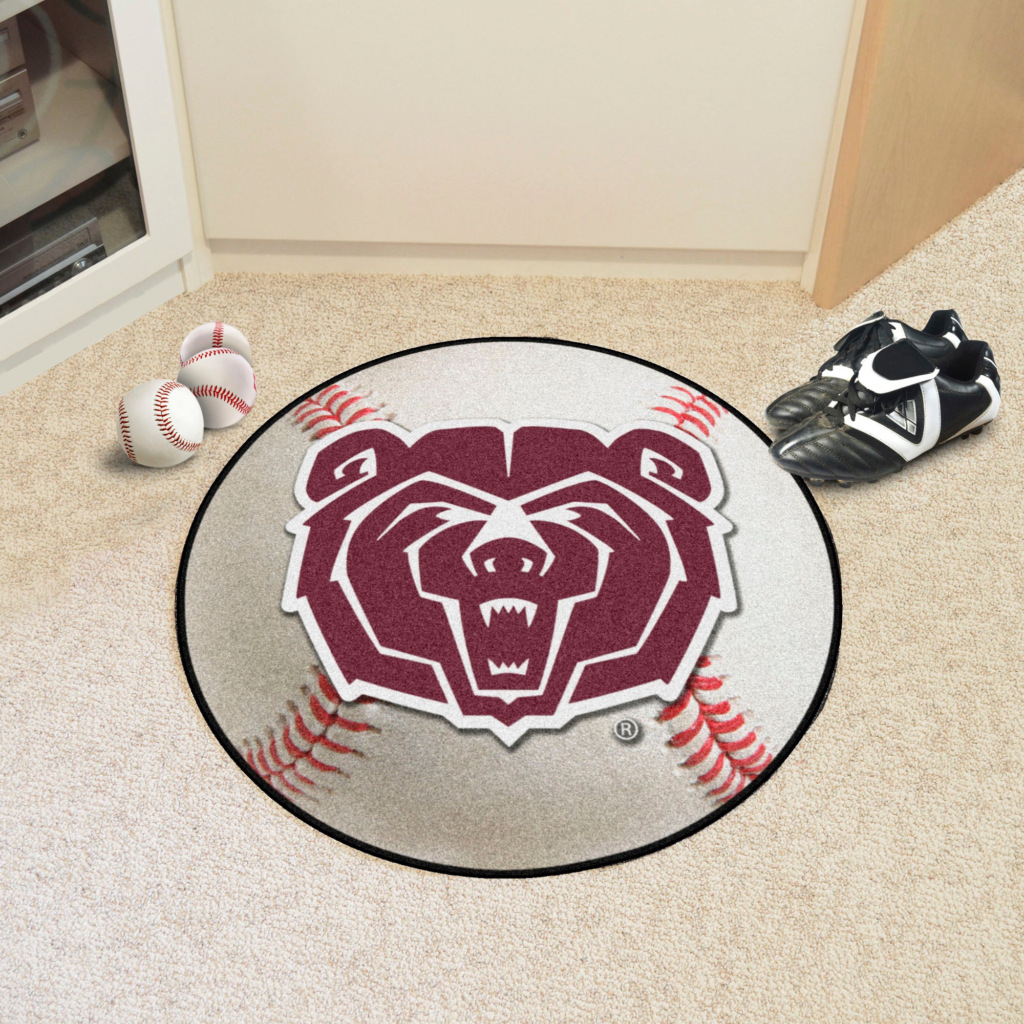 FANMATS, Missouri State University Baseball Rug - 27in. Diameter