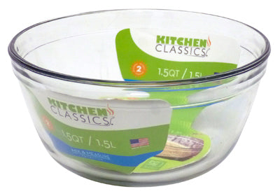 Kitchen Classics, Mixing Bowl, Tempered Glass, 1.5-Qt. (Pack of 6)