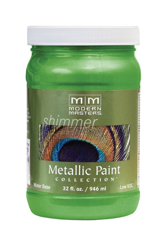 Rust-Oleum Corp, Modern Masters Shimmer Satin Green Apple Metallic Paint 1 qt (Pack of 4).