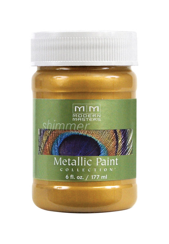 Rust-Oleum Corp, Modern Masters Shimmer Satin Iridescent Gold Water-Based Metallic Paint 6 oz