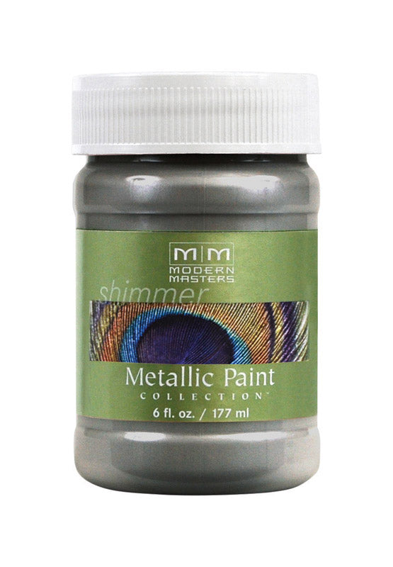 Rust-Oleum Corp, Modern Masters Shimmer Satin Pewter Water-Based Metallic Paint 6 oz