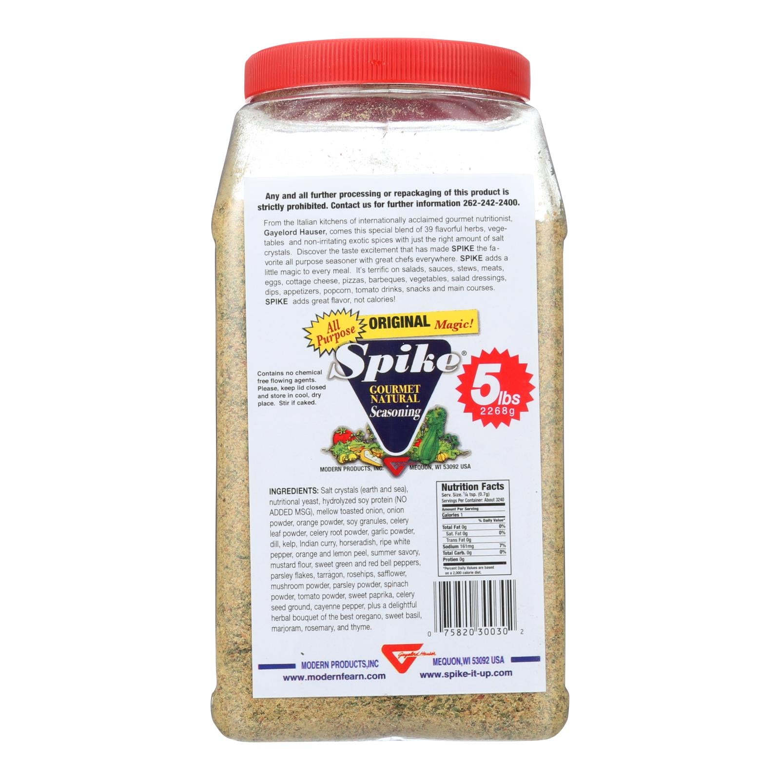 Modern Products, Modern Products Spike Gourmet Natural Seasoning - Single Bulk Item - 5LB (Pack of 5)