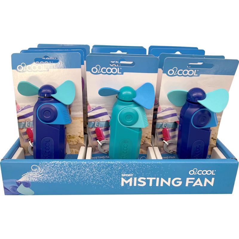 O2COOL LLC, O2 Cool 4.72 in. H x 3 in. Dia. 1 speed Battery Misting Fan (Pack of 12)