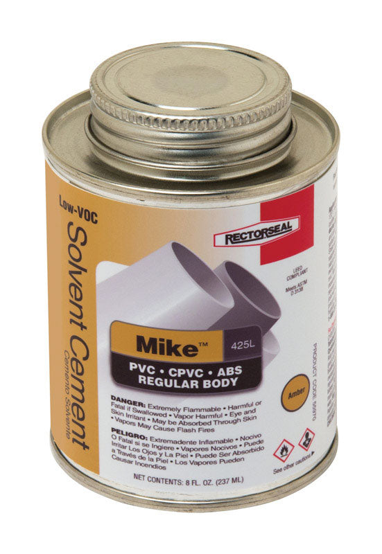 THE RECTORSEAL CORPORATION, RectorSeal Mike Amber Multi-Purpose Solvent Cement For CPVC/PVC 8 oz