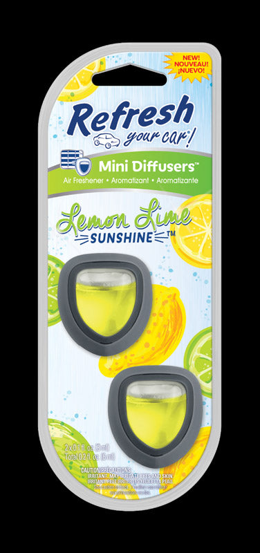 ENERGIZER LLC, Refresh Your Car! Lemon Lime Sunshine Scent Mini Car Diffuser 0.7 oz Liquid
