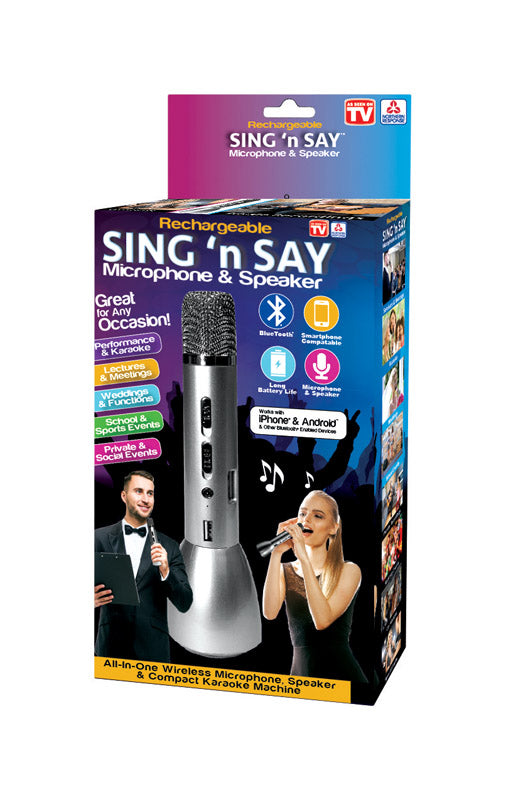 NORTHERN RESPONSE INTERNATIONAL LTD, Sing n Say Rechargeable/Wireless Microphone and Speaker Metal 1 pk